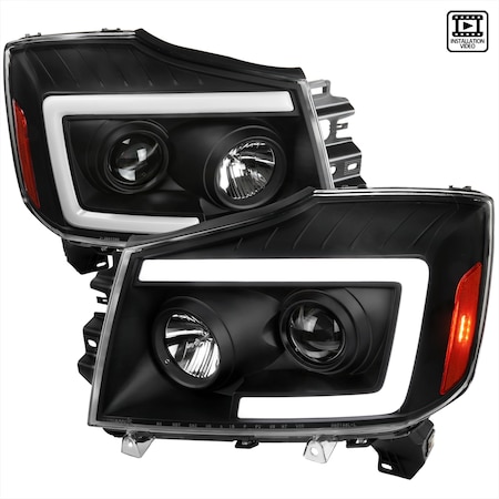 Spec-D Tuning Nissan Titan 2004-2007 Armada Projector Headlights 2004-2015, PK2 2LHP-TIT04JM-SQ-RS